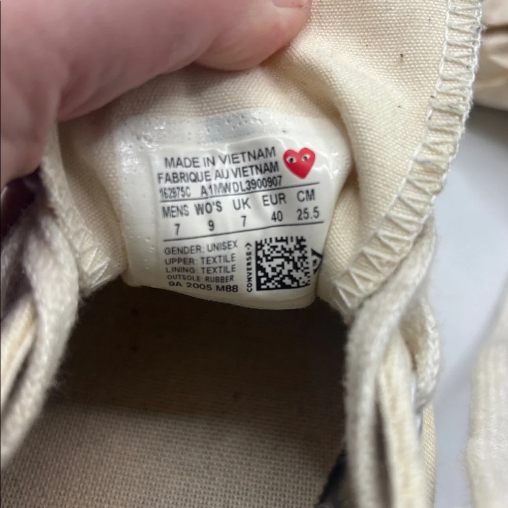 Converse CT All Star 70 Ox Comme des Garcons PLAY Multi-Heart White SZ M7/W9 - Picture 7 of 12